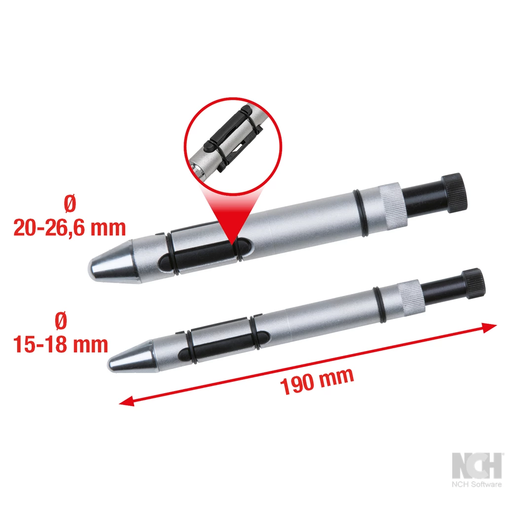 Kopplingscentreringsstans-sats Ø 15.0 - 26.6 mm. 2-delar