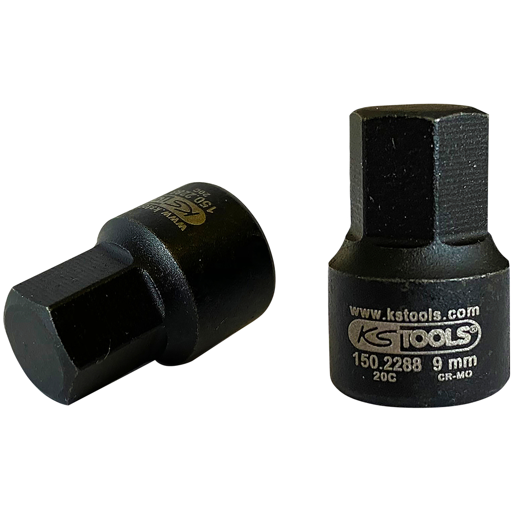 1/4" Bit-hylsa för insex-skruvar på bromsok. 9 mm