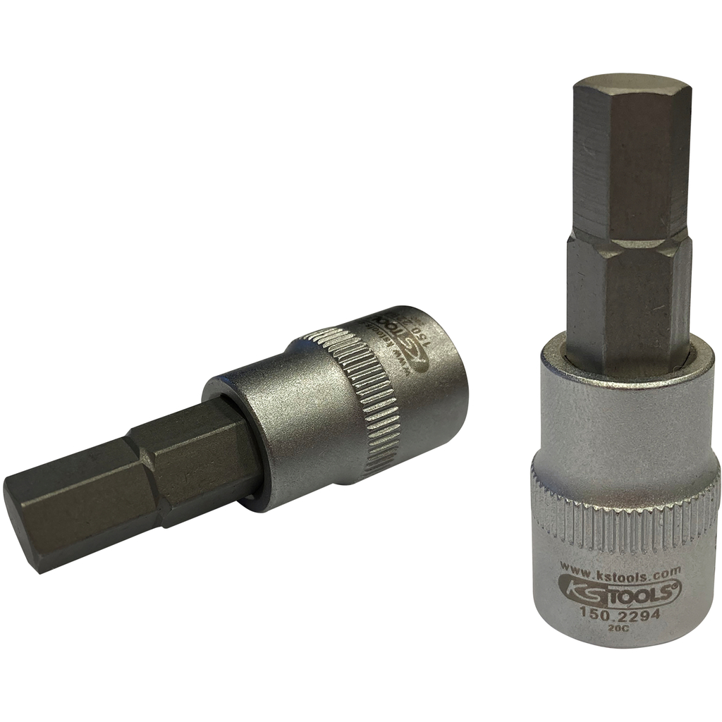 3/8" Bit-hylsa för insex-skruvar på bromsok. 9 mm. 50 mm lång