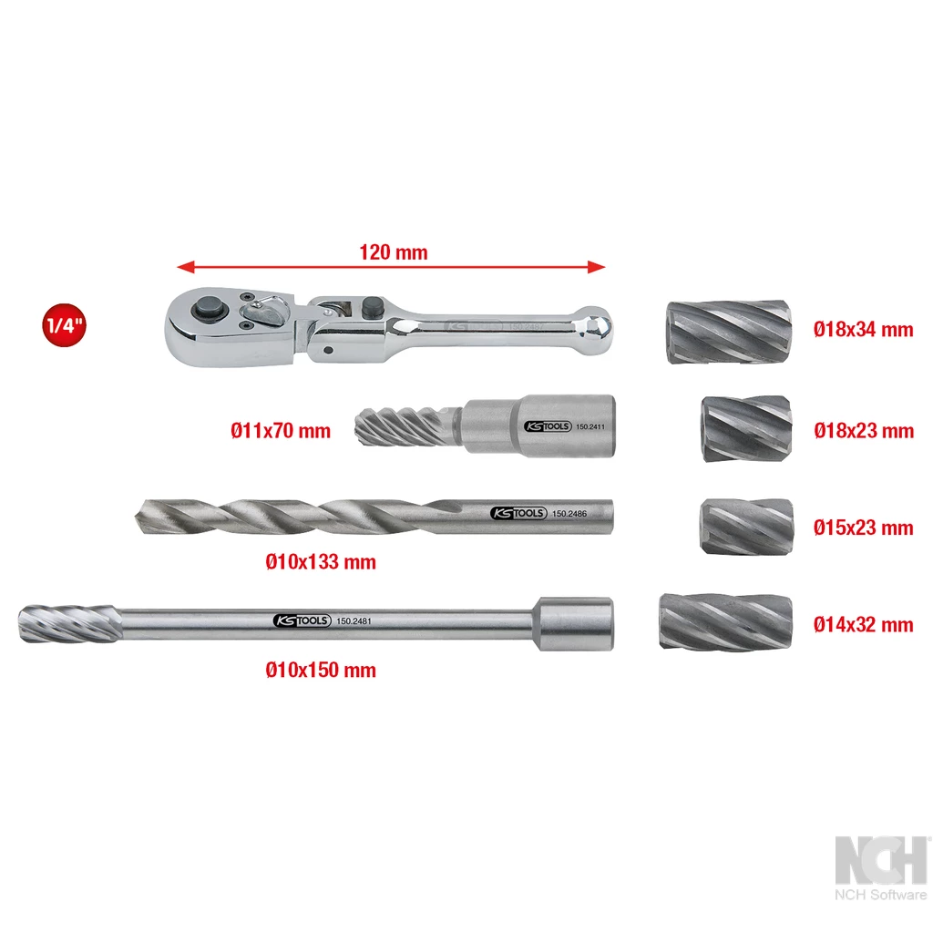 1/4" MASTER ABS-sensorer-brotsch-sats. 8-delar