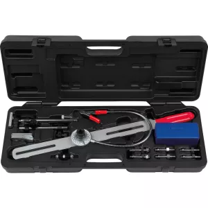 Tvåmassefrihjul testverktyg med gradskiva och mätklocka