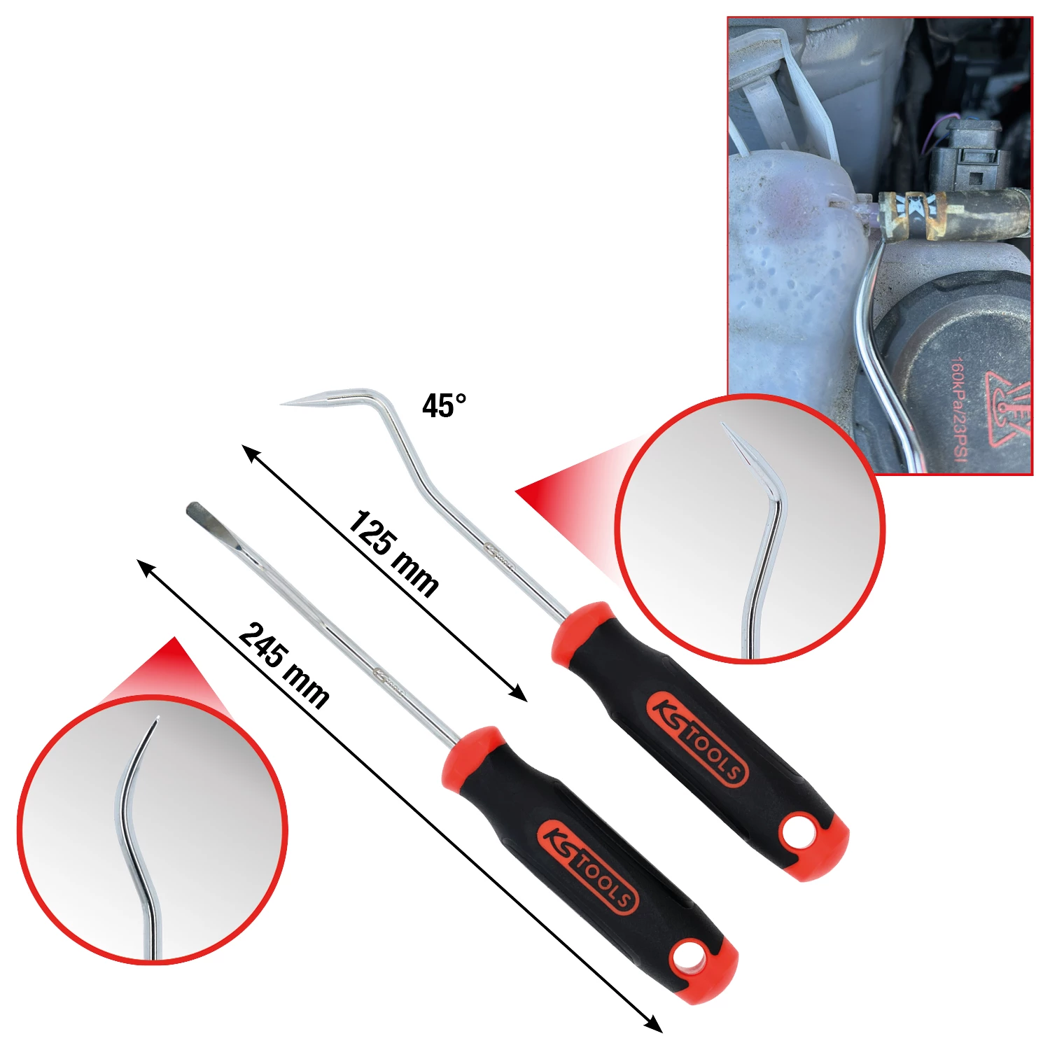 Slang-lossningsverktygs-kit. 2 delar