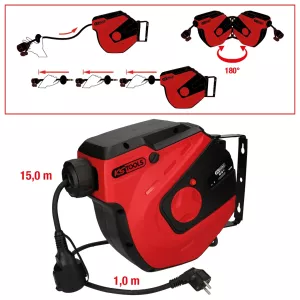 Verkstad-kabelvinda. 15m. 1.5mm²