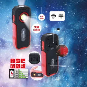 Mobil verkstadshandlampa. vikbar. 300 lumen