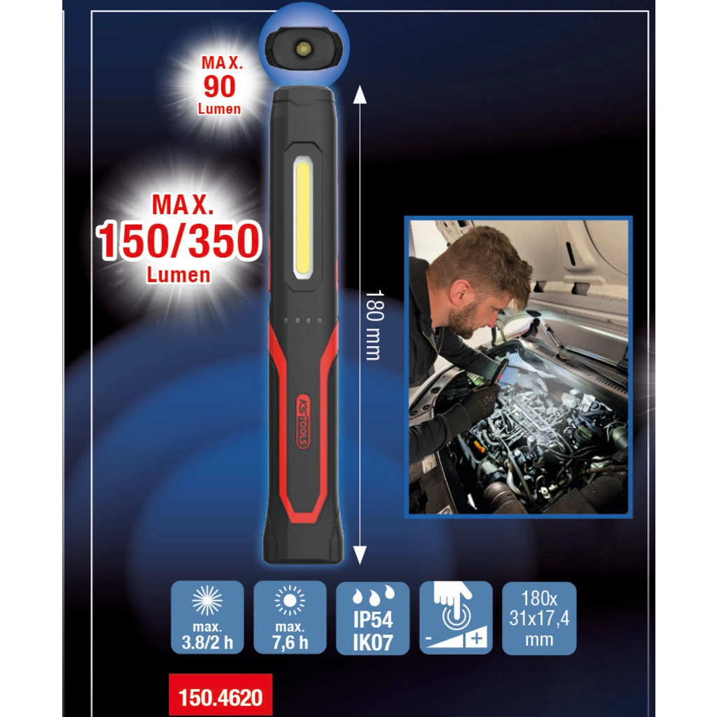 eQi UltimateBEAM handlampa slim 350 lumen