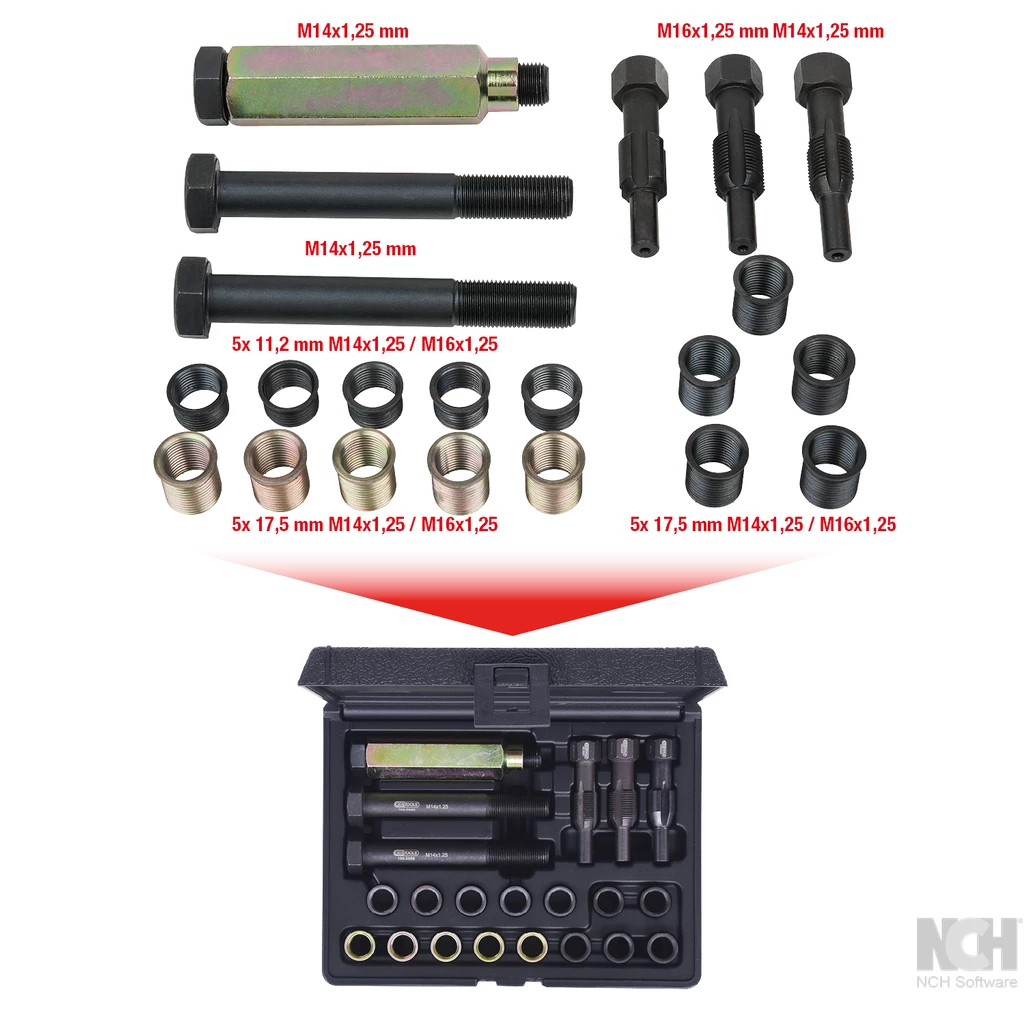 THREADfix reparationssats M14x1.25 f.tändstift. 21-delar