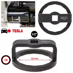 1/2" oljefilternyckel till Tesla. Ø 63.8 mm/14 ytor