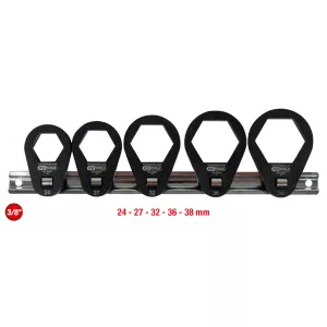 3/8" insticksringnyckelsats. extra platt. 5-delar