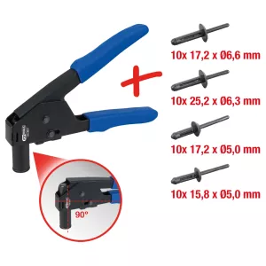 Plast-nittång-sats med nitar. 41-delar