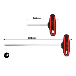 1/4" T-fyrkantshandtag. kort