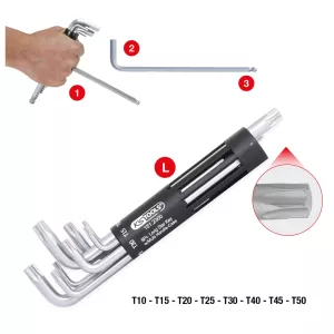 3-i-1 Torx vinkelstiftnyckelsats 8-delar