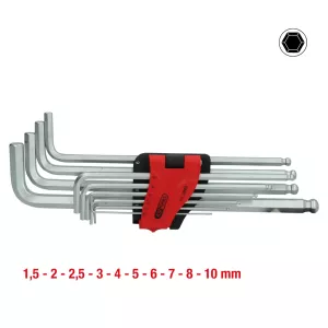 kulhuvud insex vinkelstiftnyckelsats. XL 10-delar