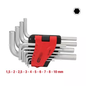 Insex-vinkelstiftnyckelsats i hopfällbar hållare. 10-delar. 1.5-10mm