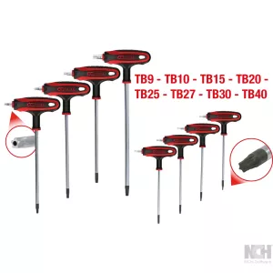 T-grepp vinkelstiftnyckelsats 8-delar. hål