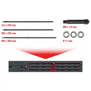 Universal glödstiftsspets-utborrningssats M8 x 1.0