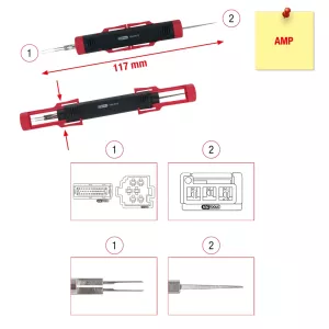 Kabelupplåsningsverktyg för flatstift och flatstiftshylsa 1.6 mm