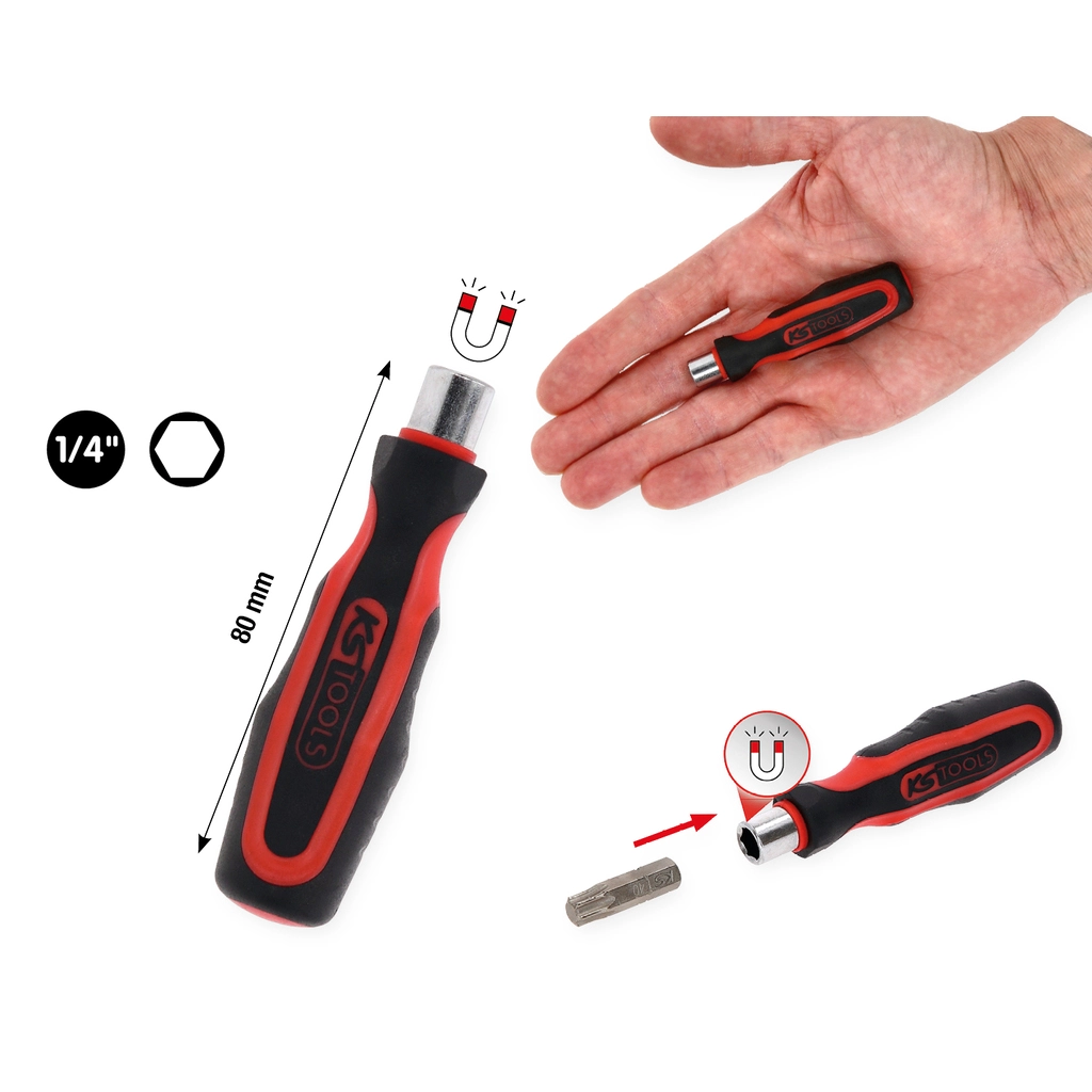 Bits-skruvdragare utan snabblås. 1/4 tum