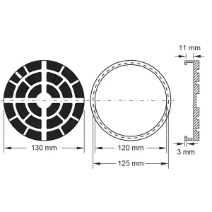 Gummitallrik 08 för lyftar från Ravaglioli / Sirio / Space . Ø 130 mm