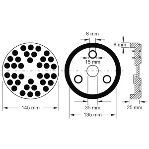 Gummitallrik 18 för lyftar från Ravaglioli. Ø 145 mm