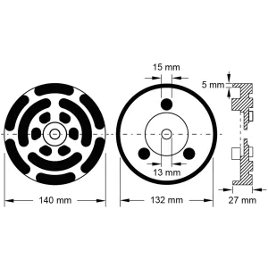 Gummitallrik 22 för lyftar från OMCN. Ø 140 mm