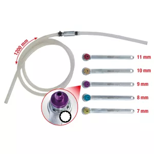 Bromssystem-avluftningsnyckel-sats. 6-delar