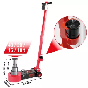 performance lufthydraulisk domkraft. 40/20/15/10 t