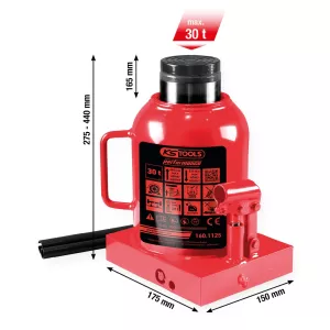 performance Hydraulisk pelardomkraft 30000 kg. lyfthöjd: 275–440 mm
