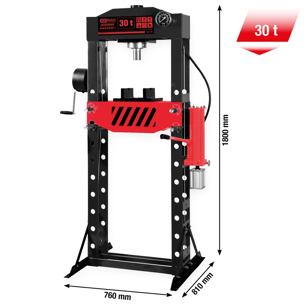 performance Hydraulikverkstadspress. 30000 kg