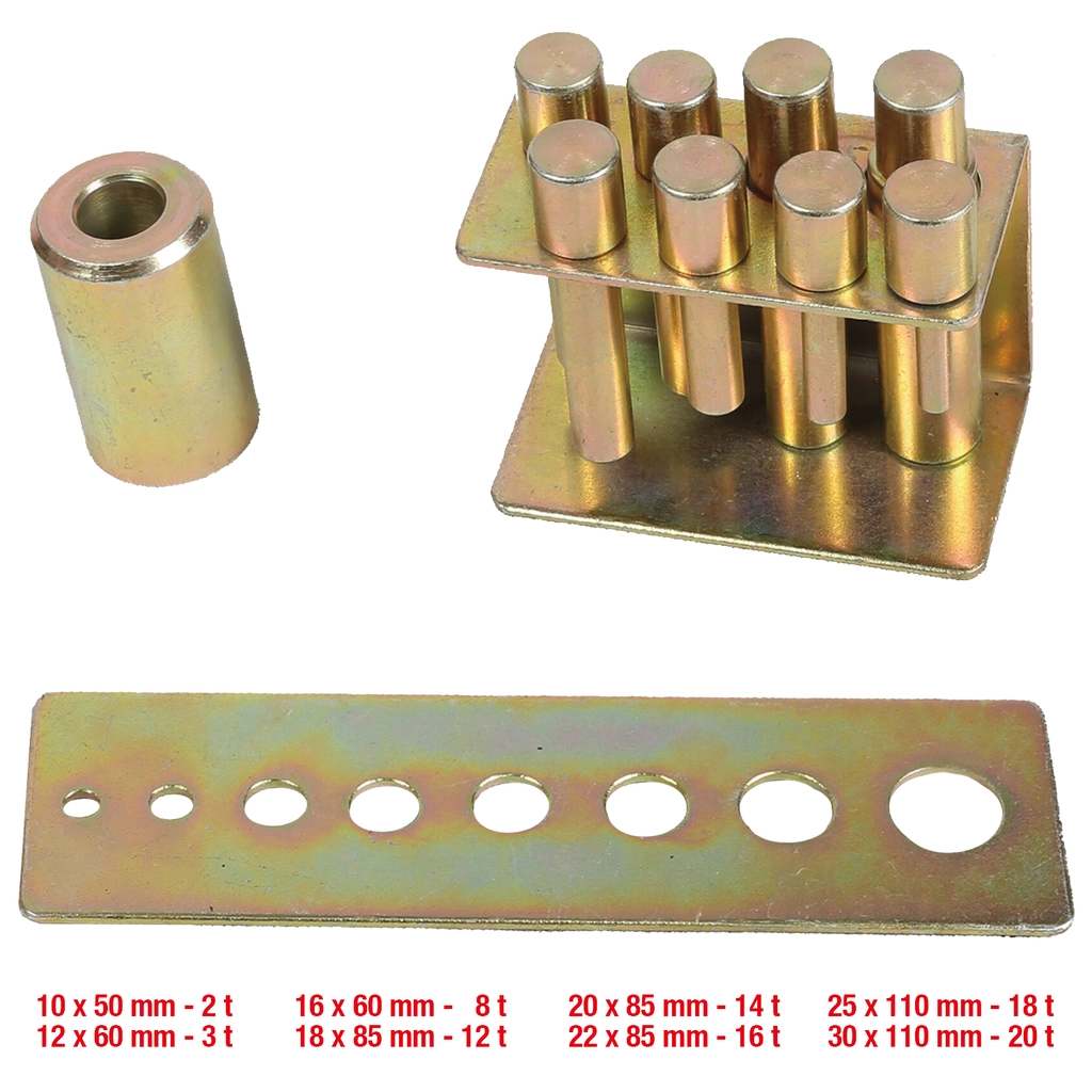 performance tryckdornsats för hydraulisk verkstadspress. 8 delar