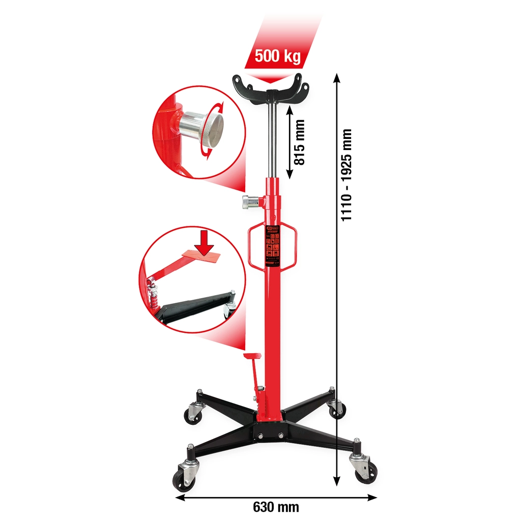 performance hydraulisk växeldomkraft. 500 kg