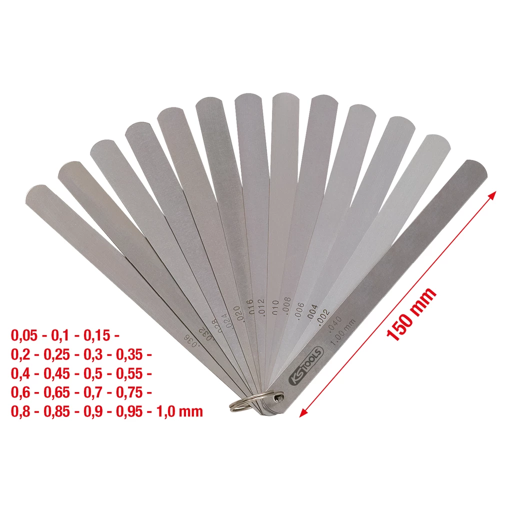 Kolvspelmall. 20 blad. 0.05-1mm