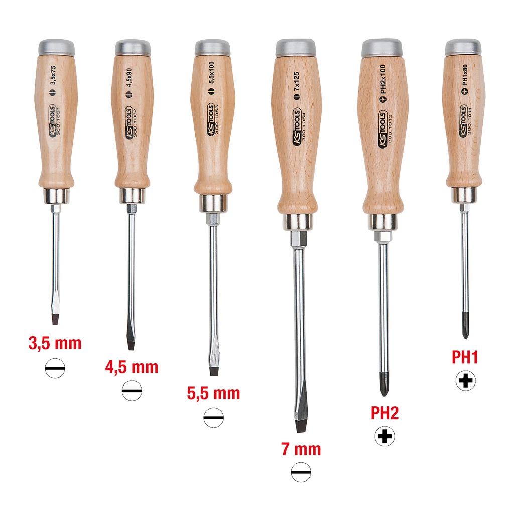 ERGOTORQUE WOODmax skruvmejsselsats. 6-delar