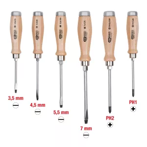 ERGOTORQUE WOODmax skruvmejsselsats. 6-delar