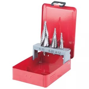 HSS-G Co 5 stegborrsats. låda i stålplåt 3-delar