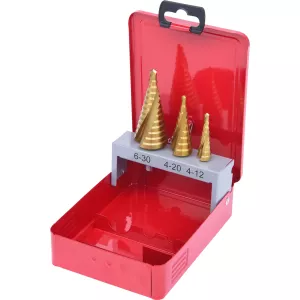 HSS-stegborrsats. låda i stålplåt 3-delar