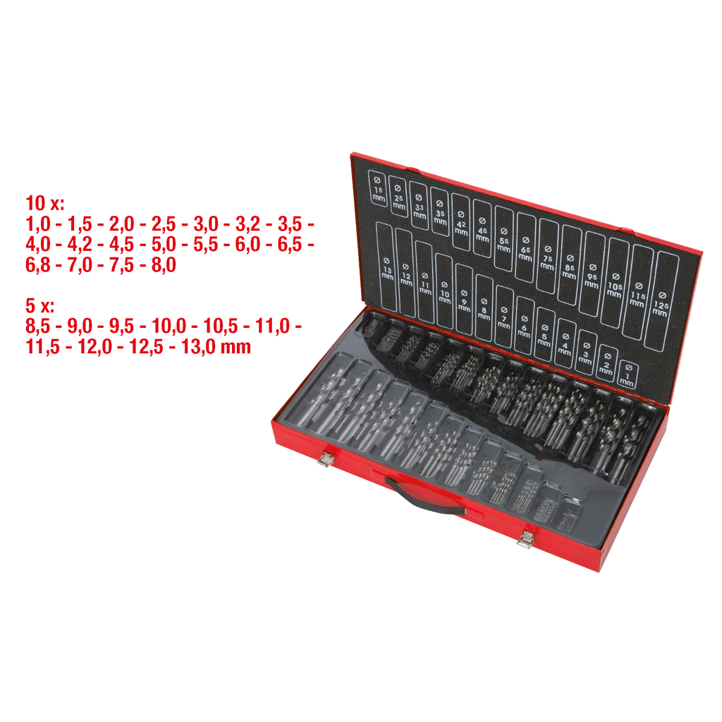 HSS-G spiralborrsats.230-delar 1-13mm