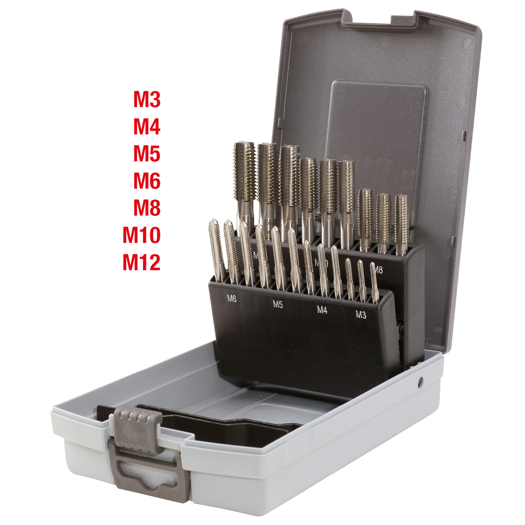 HSS CO handgängningsborrsats M.plastlåda. 21-delar. M3-M12