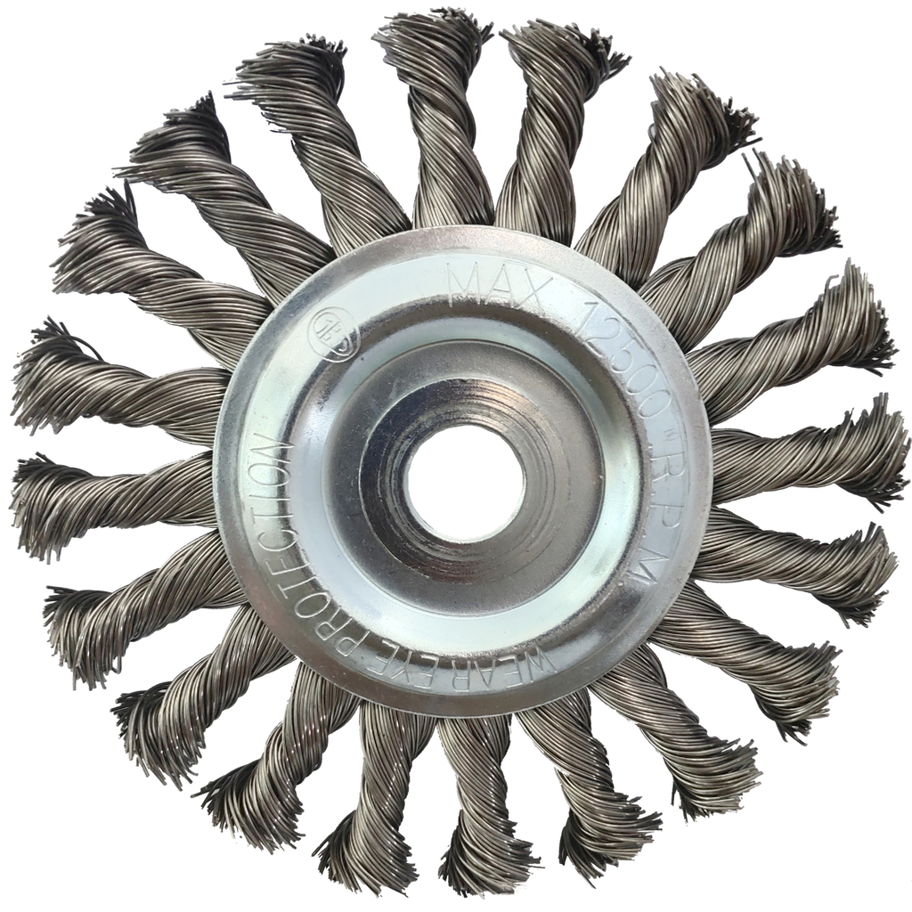 rostfri ståltrådsrundborste 0.5mm. Ø 125mm