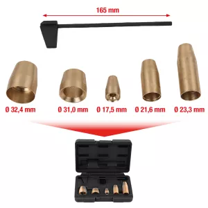 Monteringshyls-sats pump-munstycke. 6-delar