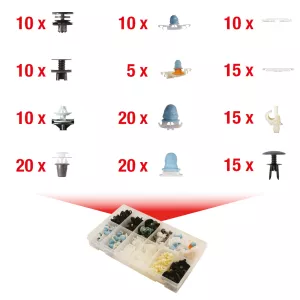 Fastsättningsklämma-sats för Audi. 160-delar