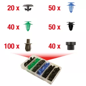 Fastsättningsklämma-sats för Opel. 300-delar