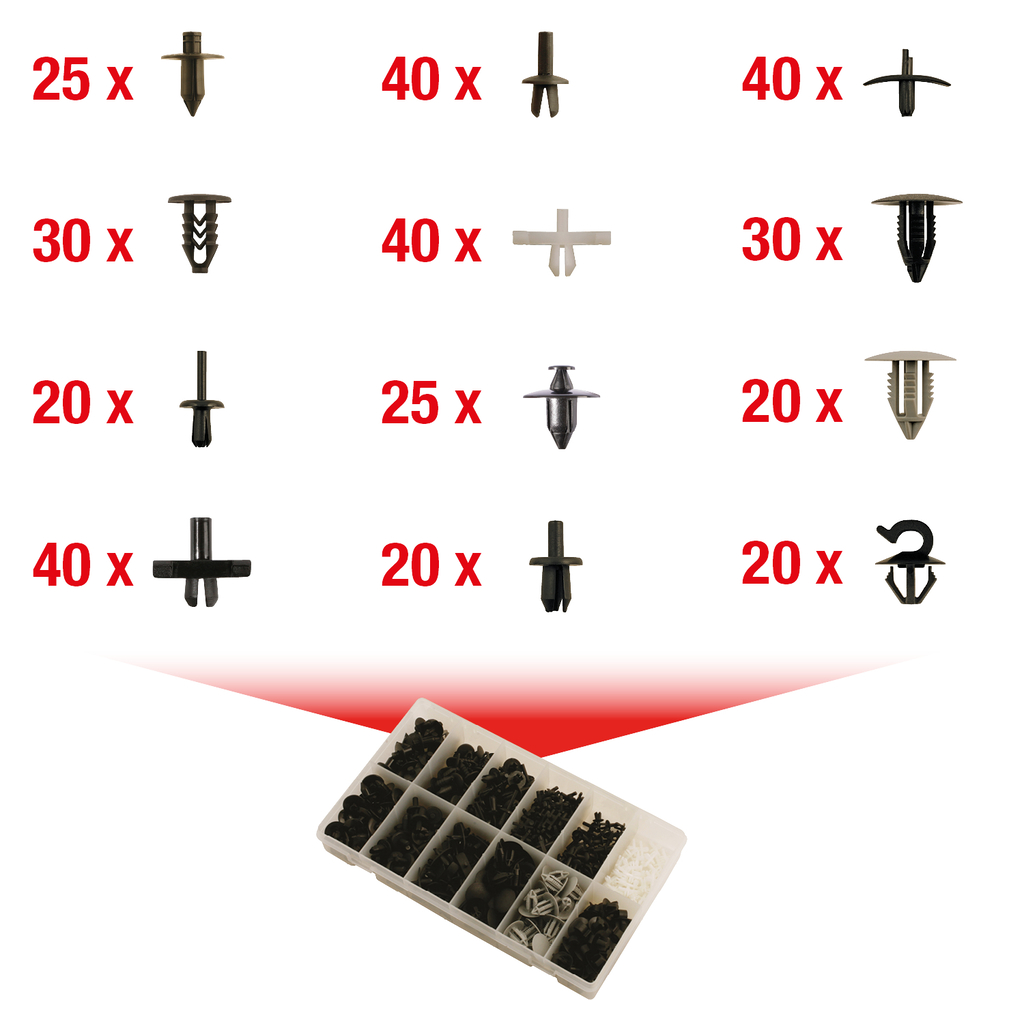 Fastsättningsklämma-sats för Volvo. 350-delar