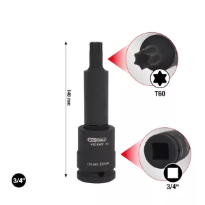 3/4" kraft bit hylsa Torx. lång. T60