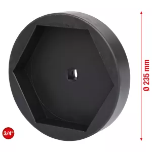 3/4” axelhylsa. 6-kant. kort. 185 mm