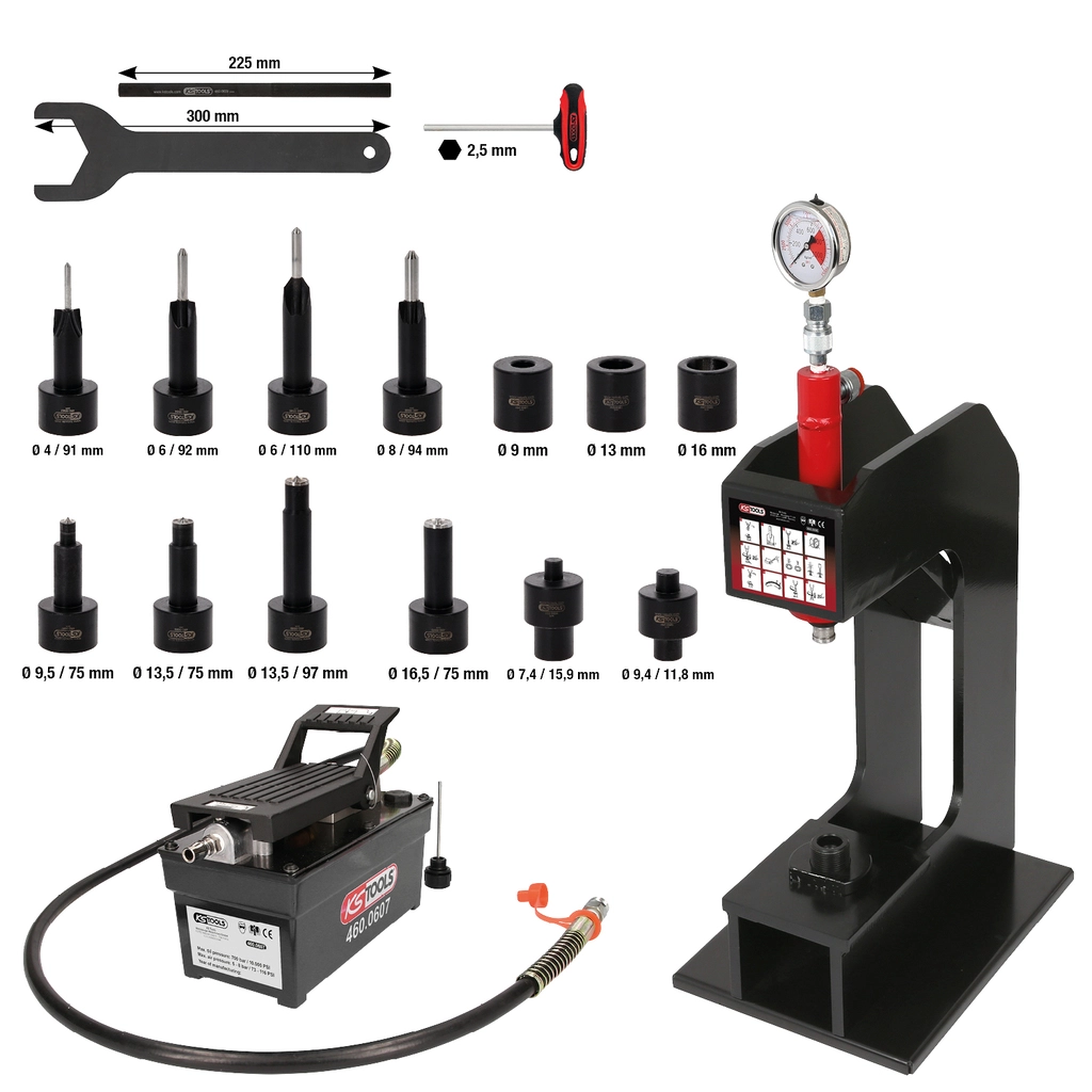 Lufthydraulisk nitapparat. 19 delar