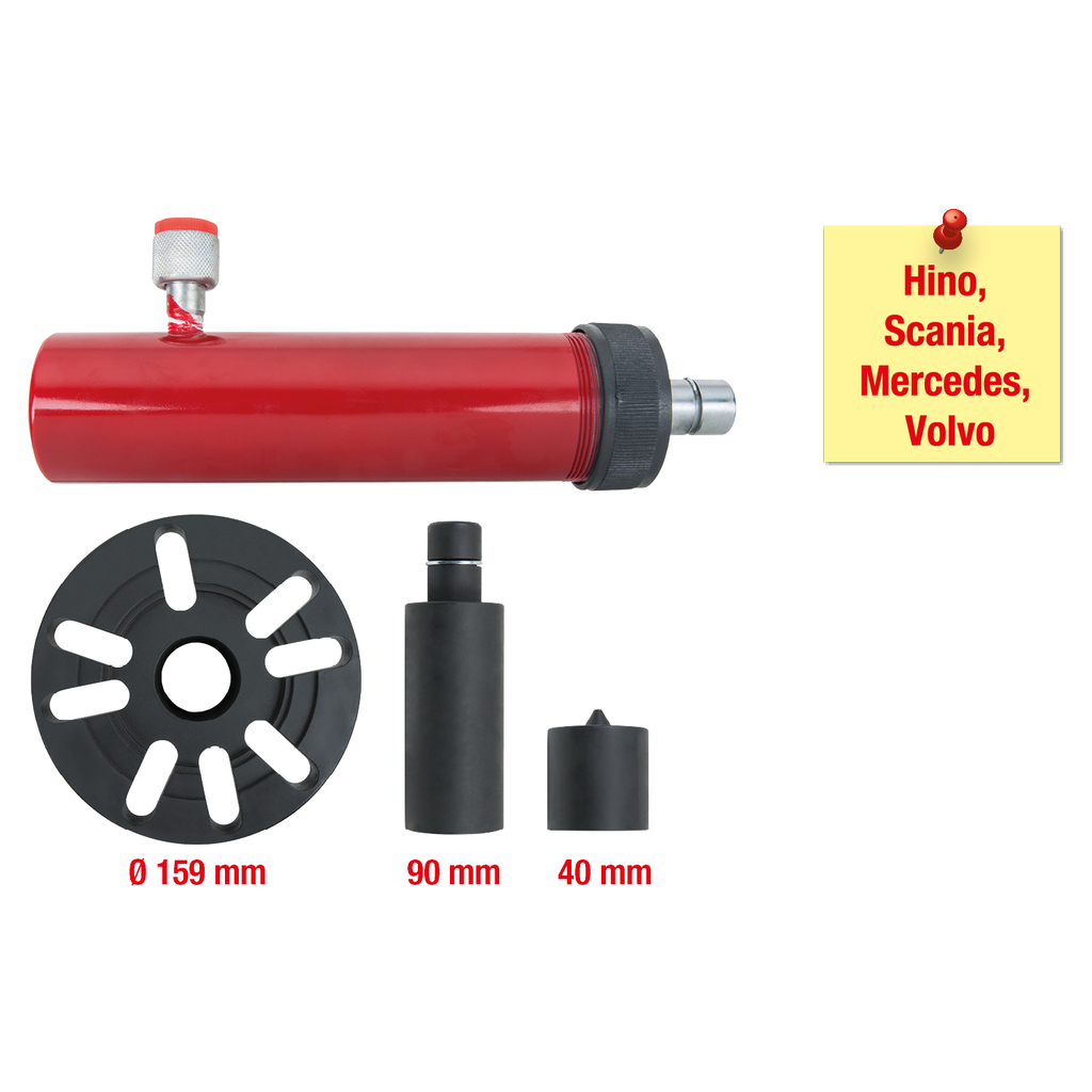 Universal-remskivs-avdragarsats med hydraulikcylinder. 4-delar
