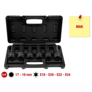 3/4" krafthylssats. 6 delar