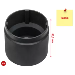 3/4" hylsa med 4 tappar till Scania. innertappar Ø 65 mm