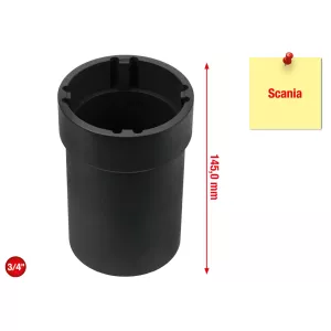 3/4" hylsa med 4 tappar till Scania. innertappar Ø 70 mm