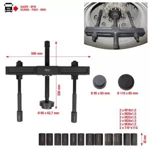 Universal lastbil hjulnav-avdragare-sats. 27-delar